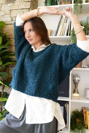 Hygge Boucle Slouch Knit Teal /23=